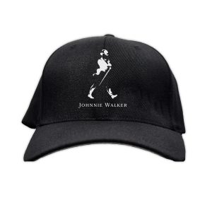 כובע מצחיה שחור עם הדפסה