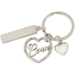 “LOVE” מחזיק מפתחות עם אבנים משובצות ZA