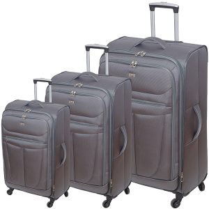 סט שלוש מזוודות “טרמינל” אפורות ZA
