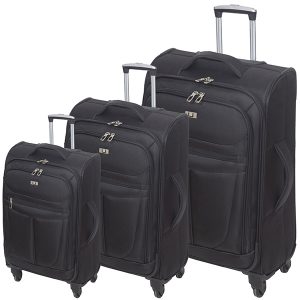 סט שלוש מזוודות “טרמינל” שחורות ZA
