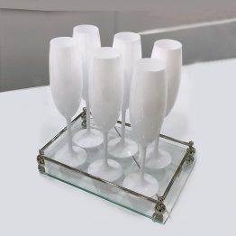 גביע שמפניה 220 מ”ל מחוסם טוליפ קריסטל צ’כי לבן