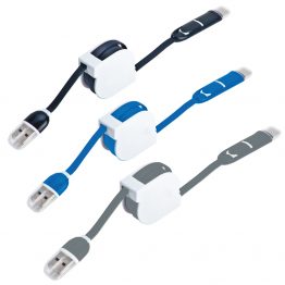 “סמארט” כבל USB מתקפל עם 3 מתאמים